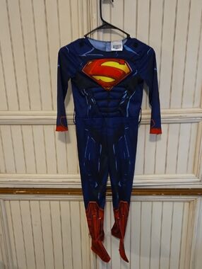 Kids Superman Superhero Muscle Chest Costume in Blue and Red